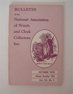 Bulletin of the National Association of Watch and Clock Collectors Inc Oct 1978 - Picture 1 of 2