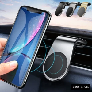 L Clip Magnetic In Car Phone Holder for Air Vent Mount Bracket Stand - Picture 1 of 11