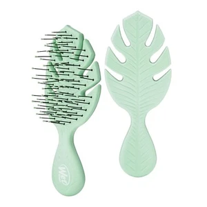 Go Green Mini Detangler Travel Hair Brush Ultra-Soft Bristles Wet Brush New-Open - Picture 1 of 2