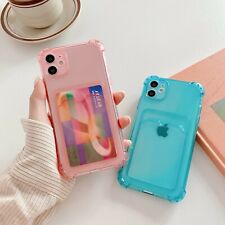 New Case With Card Slot Holder For iPhone 15 14 13 12 11 Pro Max Mini XS XR X