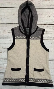 Eddie Bauer Tree Embroidered Hooded Best Wool Blend Button Down Women's M - Picture 1 of 9