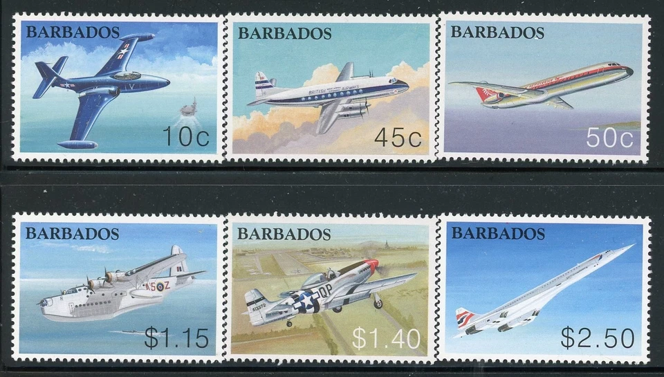 Juego de 6 CV$10 BARBADOS 1051-56 SG1235-40 MNH 2003 Powered Flight Foto 1 de 1