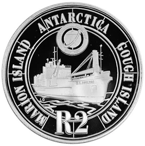 SOUTH AFRICA 2 Rand 2008 Silver Proof Antarctica - Polar ship 'S.A. Agulhas' - Picture 1 of 4