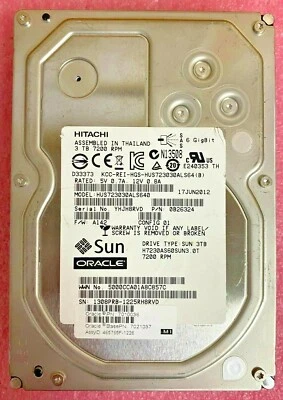 Lot of 5 Hitachi 3TB SAS 3.5" Hard Drive HUS723030ALS640 Oracle 7021037 no brkt - Image 1 of 3