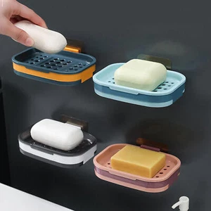1* Soap Dish Suction Wall Holder Bathroom Shower Cup Sponge Basket Tray Sink - Picture 1 of 16