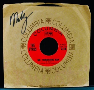 THE BYRDS ✦ DAVID CROSBY Firmado MR. TAMBORINE MAN Funda de Disco y 45 - Imagen 1 de 2