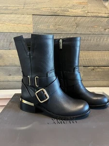 Nuevas Botas de Moto Vince Camuto Wethima Cuero Negras Talla 5.5 - Imagen 1 de 18