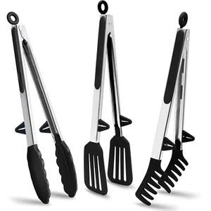 Tongs for Cooking 12" Kitchen Tongs with Silicone Tips Food Grade Serving Ton... - Picture 1 of 7