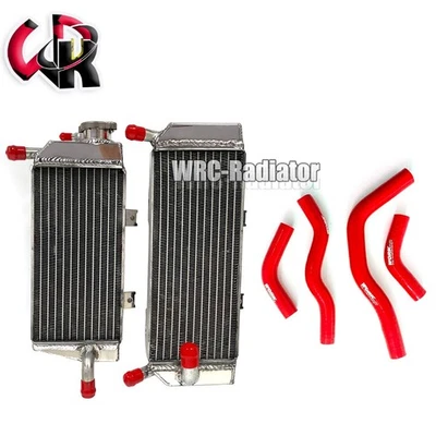 Radiador izquierdo y derecho + manguera roja para Honda CRF450X CRF450 X 2005-2016 2009 2010 2011 Foto 1 de 4