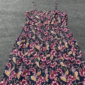 Old Navy Kleid Damen 2XL blau Blumen Sommerkleid Spaghettiträger gesmokte Taille - Bild 1 von 6
