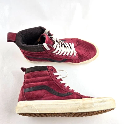 Vans Shoes Mens 8 Red Suede Sk8-Hi MTE Scotchgard High Top Sneakers Womens 9.5 - Image 1 of 4