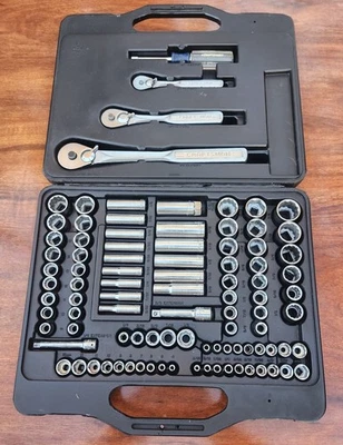 Craftsman 96 Pc Mechanics Tool Set #33285 1/4” 3/8" 1/2" Ratchets & Sockets USA - Image 1 of 4