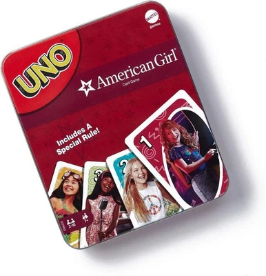 American Girl Doll Uno Deck Cards Game with Limited Edition Tin Unique Rules NEW - Image 1 of 2