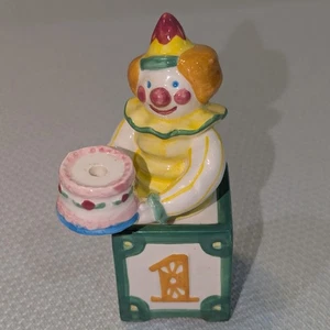 Avon Reusable Birthday Candle Holder Ceramic Clown Age Year 1-4 VTG 1983 Japan - Picture 1 of 6