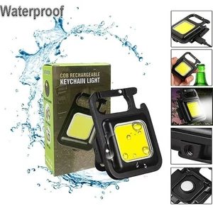 Mini USB Wiederaufladbare LED Schlüsselanhänger Taschenlampe 800LM COB Arbeitsleuchte 4 Modi - Bild 1 von 12