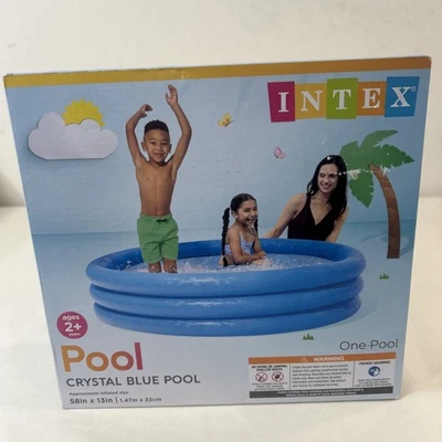 Intex Crystal Blue Pool Inflatable Pool New In Box 58” X 13” - Image 1 of 3