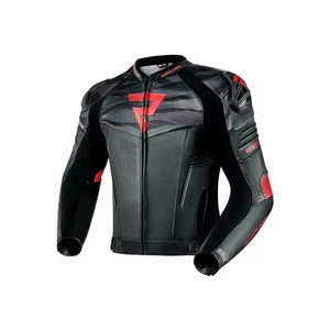 Giacca moto uomo in pelle REBELHORN VANDAL nera/rossa fluo - Imagen 1 de 17