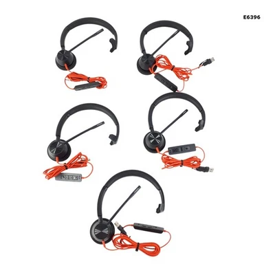 Plantronics Blackwire BW3310 USB-C Black-Orange Mono Headset Lot of 5 Working - Image 1 of 4