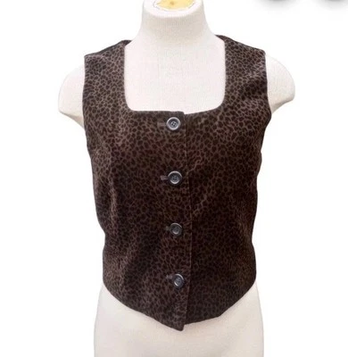 Campagnie Internationale Express Tailleur Leopard Print Vest Size 7/8 1990s vint - Image 1 of 4