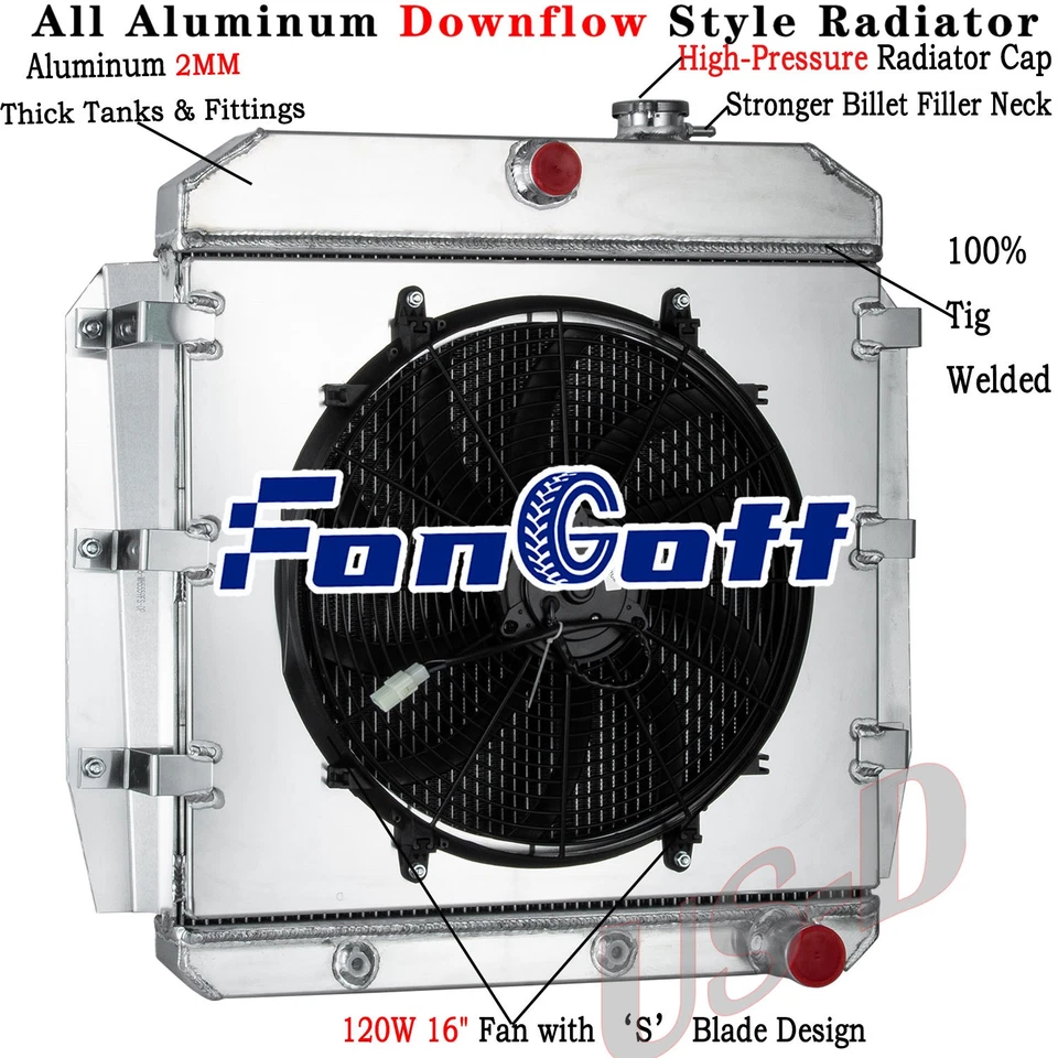 3-ROW Radiator Shroud Fan For 55-59 1956 Chevrolet Truck Pickup Suburban/Apache Foto 1 de 4