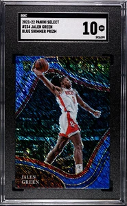 2021-22 Select Jalen Green RC Courtside Blue Shimmer #234 Houston Rockets SGC 10 - Picture 1 of 2