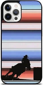 Horse Barrel Race Serape Rodeo iPhone 14 13 12 11 Pro Max Mini X Xs XR 7 8 Case - Photo 1 sur 5