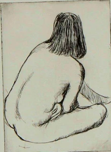 Stanley Joyce SEATED NUDE ETCHING / LANA English Vintage - Picture 1 of 7