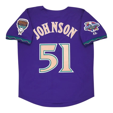 Randy Johnson Arizona Diamondbacks 2001 World Series Alt Purple Men's Jersey Cover