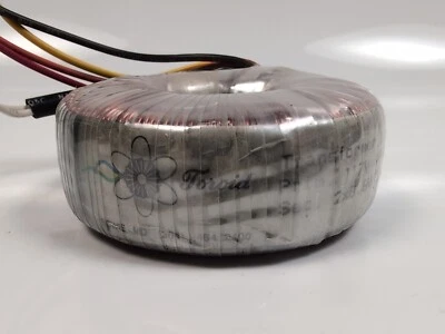 Toroid transformer # 607.082 1130 Prim 117v 60hz Bk +(Wh-wh) Sec 2x8 .5v/3.94A - Image 1 of 4