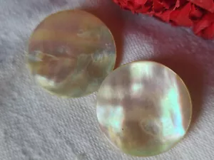 Collection duo boutons anciens en nacre mordoré 2,3 cm D11O - Bild 1 von 4
