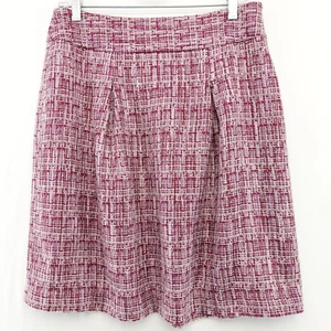 Mujer Ann Taylor 6P Forrada Rosa-Blanco-Rosa Tweed, Falda Acampanada - Imagen 1 de 14