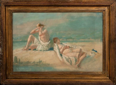 Desnudos impresionistas ingleses del siglo XIX playa Robert Gemmell Hutchison Foto 1 de 4