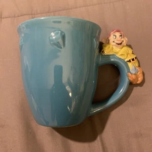 Disney Store Dopey Dwarf Handle 3D Diamonds Blue Mug Coffee Cup - Picture 1 of 9