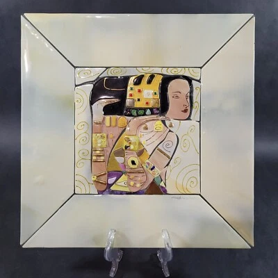 Gustav Klimt Arte Italiano Placa de Vidrio Arte en Vidrio Fundido Pintura LA EXPECTATIVA Foto 1 de 4