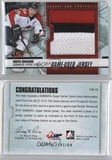 2012 ITG Heroes and Prospects Subway Super Series Game-Used 1/1 Hunter Shinkaruk