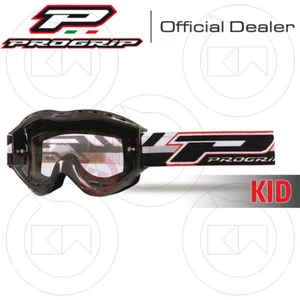 MASCHERA PROGRIP MOTO CROSS ENDURO Kids 3101-102 Nero Lente Trasparente - Foto 1 di 3