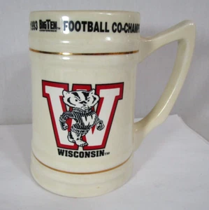 1993 NCAA Wisconsin Badgers Big Ten Football Co-Champs Rose Bowl Stein Mug - Picture 1 of 10
