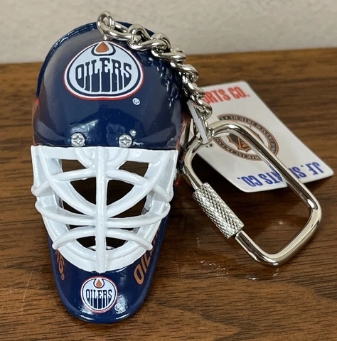 NHL Edmonton Oilers Hockey Goalie Face Mask Keychain Sports Collectable Souvenir Cover