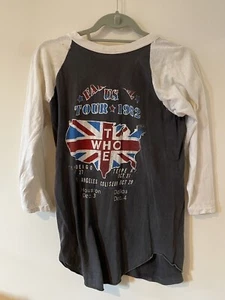 Vintage 80er Jahre THE WHO 1982 Konzert T-Shirt Mods Rock Baseball Stil Shirt Sm - Bild 1 von 7