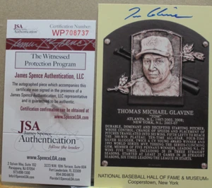 TARJETA POSTAL PLACA DORADA SALÓN DE LA FAMA "TOM GLAVINE" (JSA) - Imagen 1 de 2
