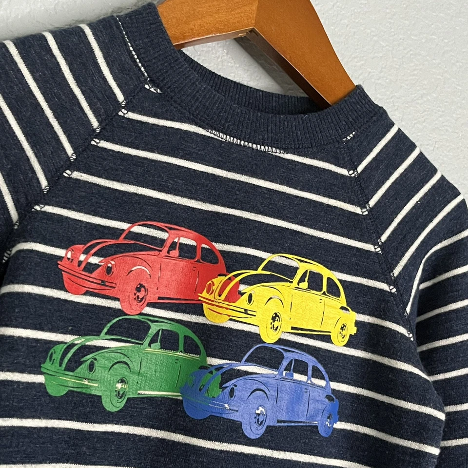 Little Me  Boys 3T Blue Striped Pullover Sweatshirt - Cars - Image 1 of 4