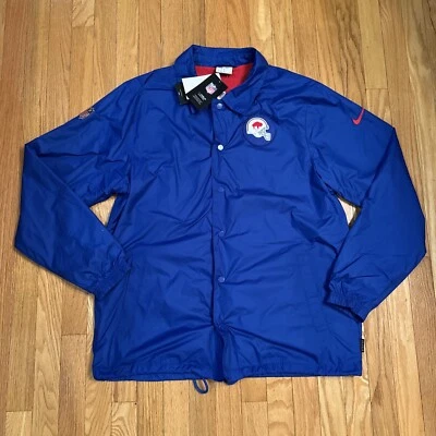 Nike Buffalo Bills On Field Ropa Retro Entrenadores Chaqueta Azul Para Hombre Talla Grande L Foto 1 de 4