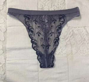 VINTAGE MESH LACE EMBROIDERY VICTORIAS SECRET BIKINI PANTY sz S Panties #2B1 -2 - Picture 1 of 15