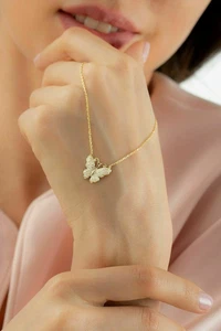 1.2 Ct Round Cut Simulated Diamond Butterfly Pendant For Gift Yellow Gold Plated - Picture 1 of 3