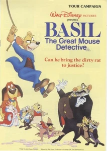 Basil The Great Mouse Detective Walt Disney Original UK Pressbook Puzzles photos - Picture 1 of 3