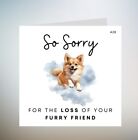 Customised Pet Loss Sympathy ,Condolence card for Dog Loss with envelope 6x6
