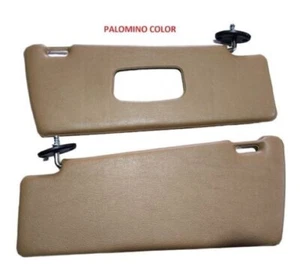 Sonnenblenden links + rechts Set PALOMINO/DATTEL für Mercedes W123 Limousine NEU - Bild 1 von 2