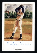 1991 RON LEWIS #30 RUFUS LEWIS AUTOGRAPHED SIGNED NEGRO LEAGUE POSTCARD SERIES 1