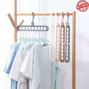 9 in 1 Hanger,Multi Hangers Space Saving Foldable Hangers,Multicolor Plastic - Picture 1 of 14
