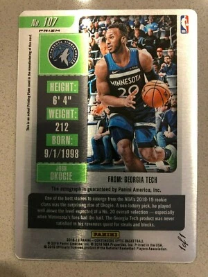 2018-19 Contenders Optic Josh Okogie Printing Plate # 1/1 - Image 1 of 2